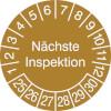 Prüfplaketten - Nächste Inspektion in Jahresfarbe