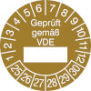 Prüfplaketten - Geprüft gemäß VDE in Jahresfarbe
