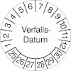 Prüfplaketten - Verfalls - Datum weiß / schwarz