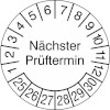 Prüfplaketten - Nächster Prüftermin weiß / schwarz