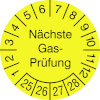 Prüfplaketten - Nächste Gas - Prüfung gelb / schwarz
