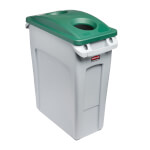 Rubbermaid Sparset Slim Jim Abfalleimer 60 l mit Doseneinwurf stabiler Abfallbehälter mit platzsparendem Design