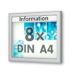 Planus 65 E Wand-Schaukasten eckig Format für 8 × DIN A4 Blätter