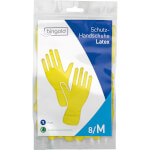 Bingold Putzhandschuhe Latex gelb für Reinigunszwecke mit Innenseite aus Baumwolle