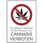 Cannabis Verbotsschild Auf diesem Gelände Kiffen/Cannabis Konsum verboten