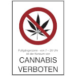 Cannabis Verbotsschild in Fußgängerzone Kiffen/Cannabis verboten